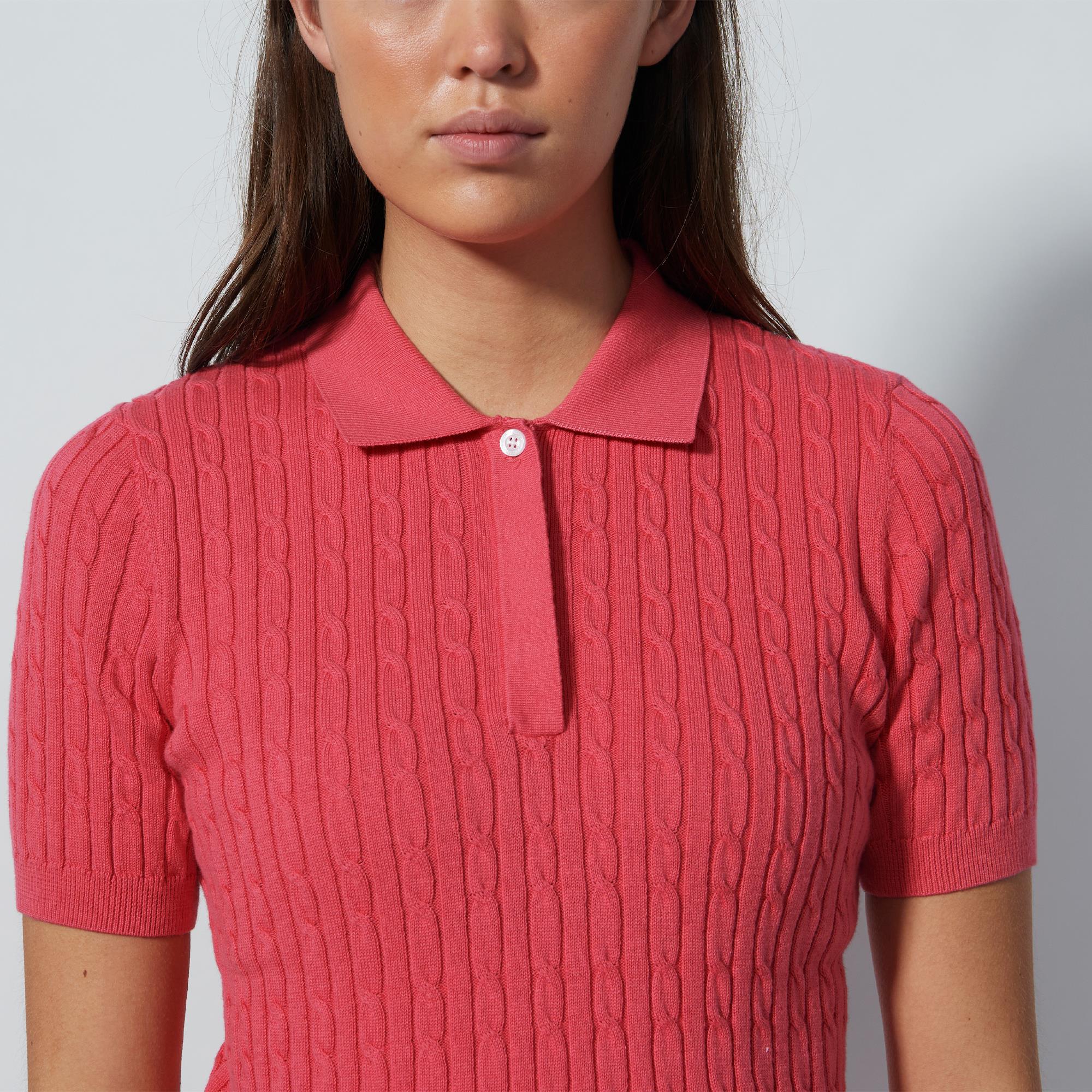 Daily Sports Madelene Knitted Ladies Golf Polo Shirt Intense Coral